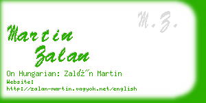 martin zalan business card